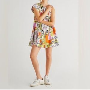 💛NWT FREE PEOPLE Strawberry Fields Mini Dress in Ivory - XS-Small